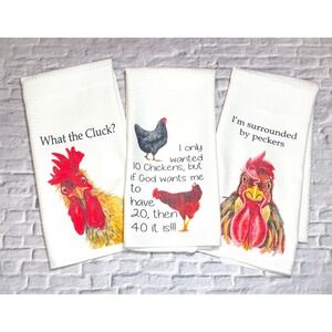 Funny Chicken Towel Set Gifts Chicken Kitchen Hand Towel Waffle Weave Hand Towel